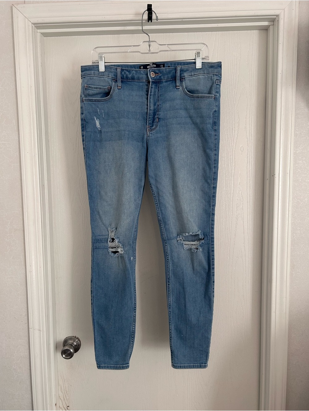 Hollister | Light Blue Ripped Skinny Jeans | Size 15R